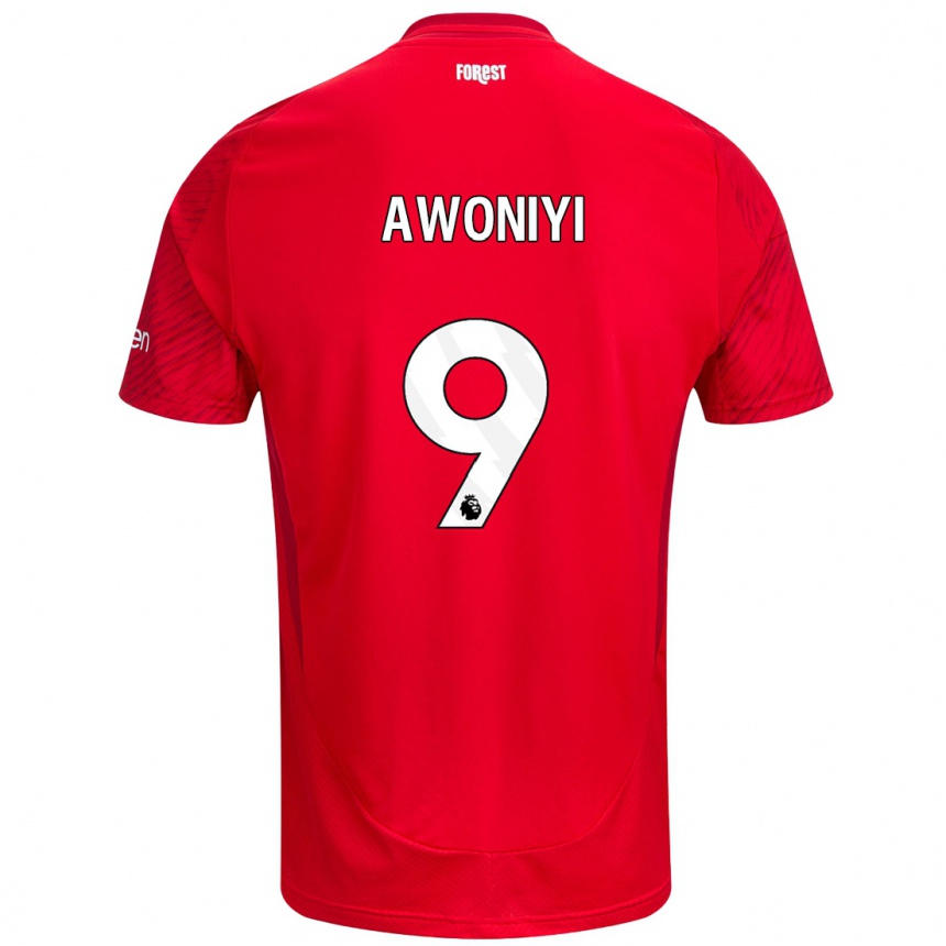 Niño Fútbol Camiseta Taiwo Awoniyi #9 Rojo Blanco 1ª Equipación 2024/25