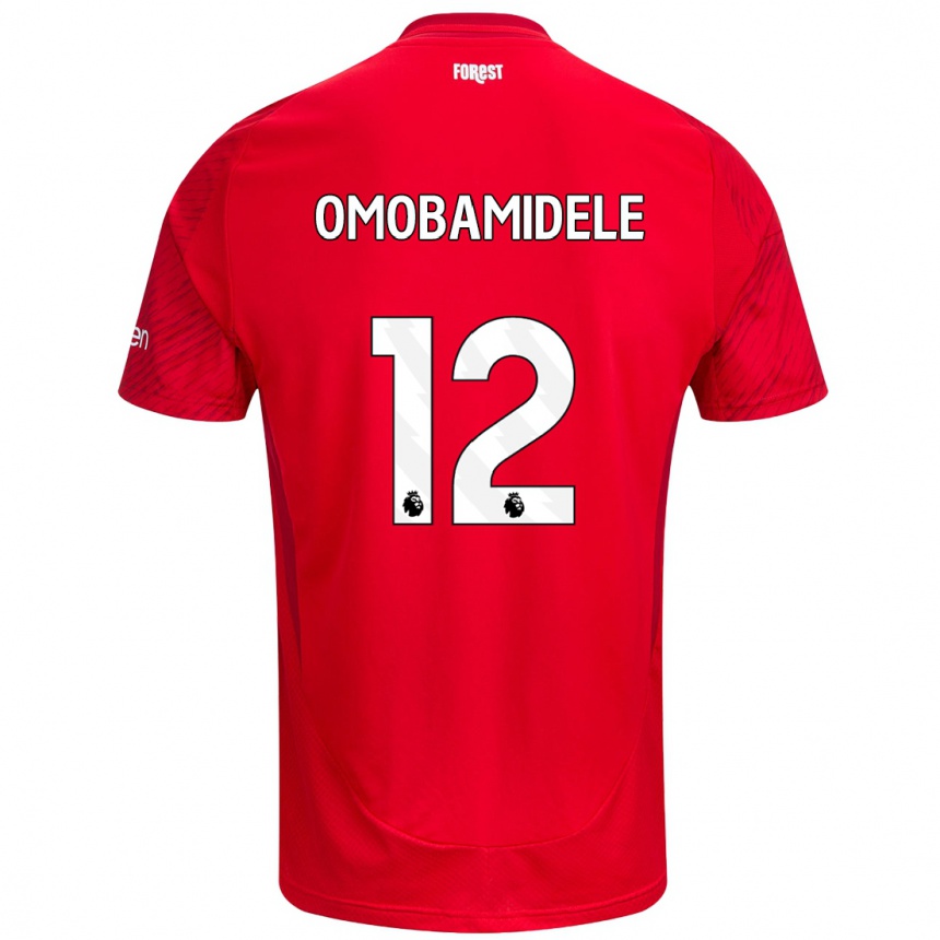 Niño Fútbol Camiseta Andrew Omobamidele #12 Rojo Blanco 1ª Equipación 2024/25