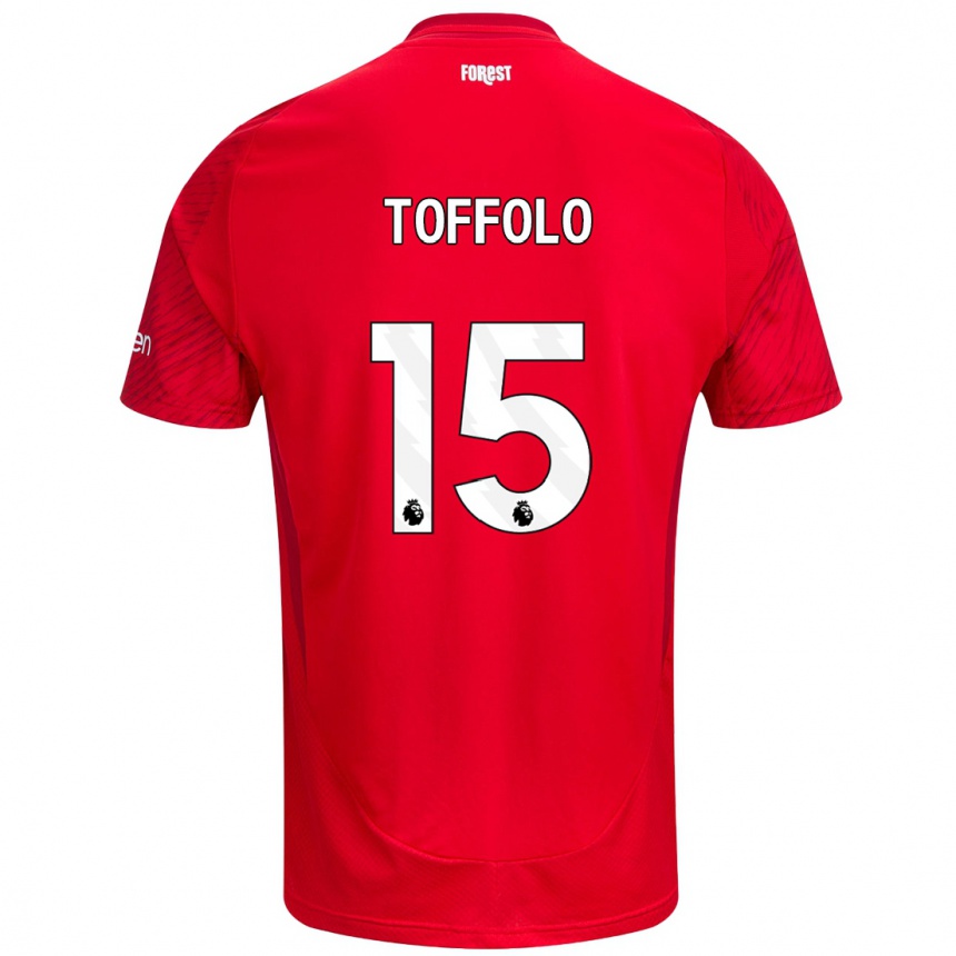 Niño Fútbol Camiseta Harry Toffolo #15 Rojo Blanco 1ª Equipación 2024/25