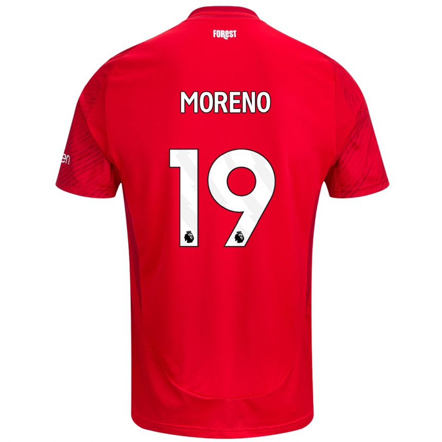 Niño Fútbol Camiseta Álex Moreno #19 Rojo Blanco 1ª Equipación 2024/25