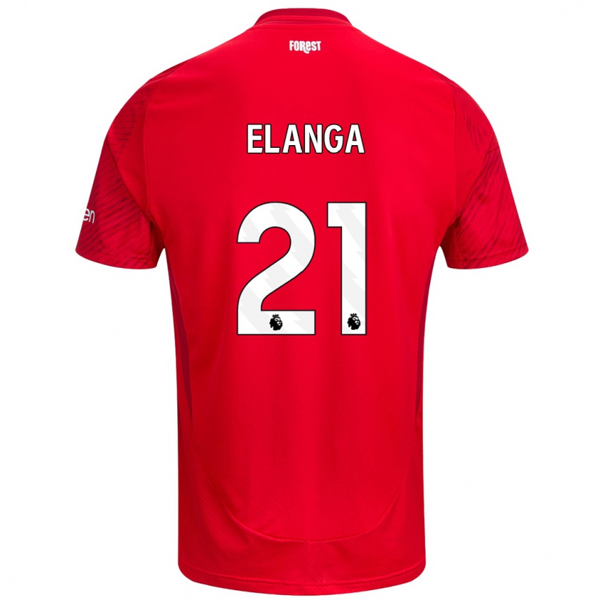 Niño Fútbol Camiseta Anthony Elanga #21 Rojo Blanco 1ª Equipación 2024/25