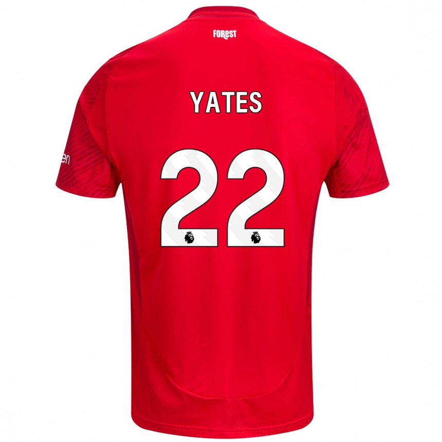 Niño Fútbol Camiseta Ryan Yates #22 Rojo Blanco 1ª Equipación 2024/25