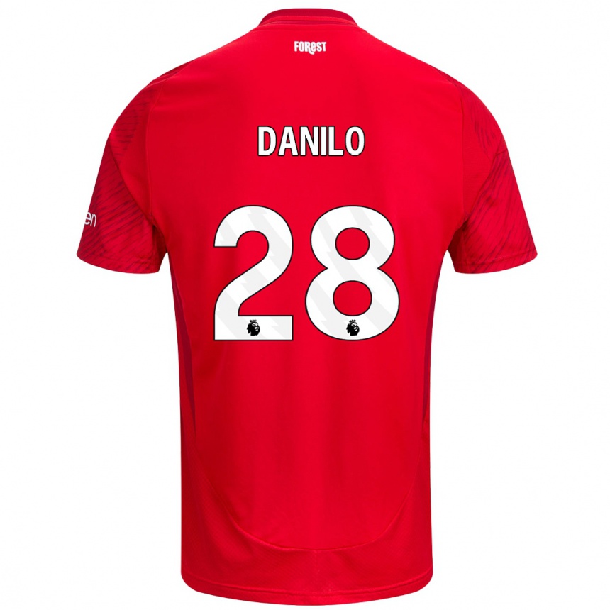 Niño Fútbol Camiseta Danilo #28 Rojo Blanco 1ª Equipación 2024/25