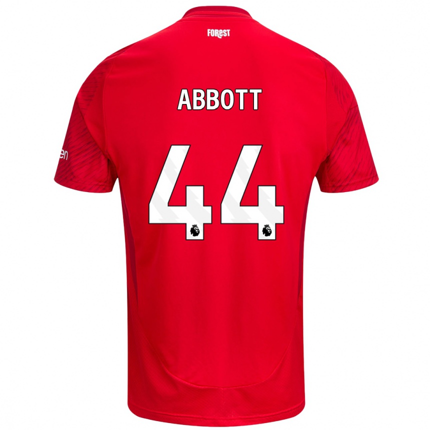 Niño Fútbol Camiseta Zach Abbott #44 Rojo Blanco 1ª Equipación 2024/25