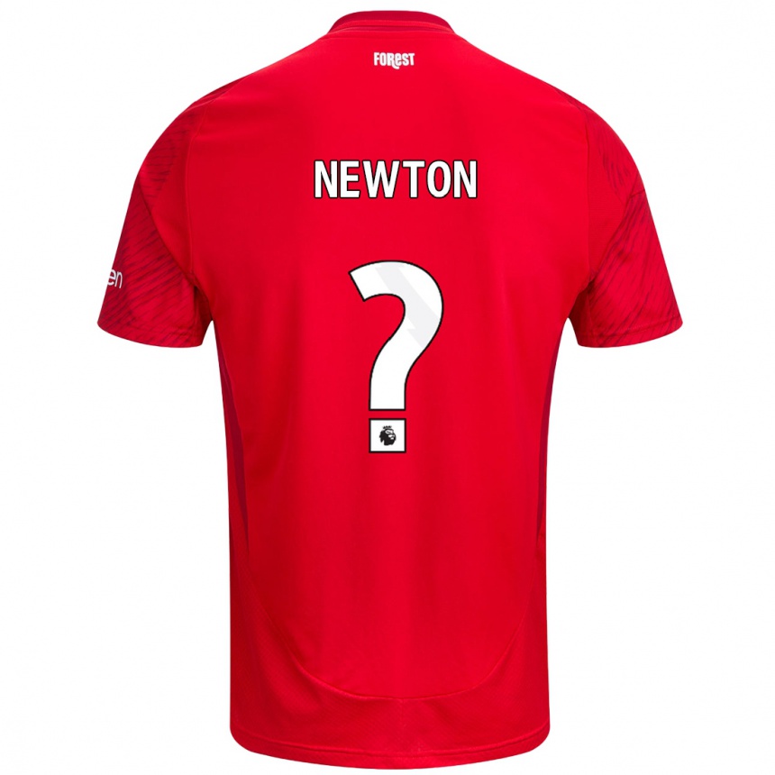 Niño Fútbol Camiseta Jamie Newton #0 Rojo Blanco 1ª Equipación 2024/25