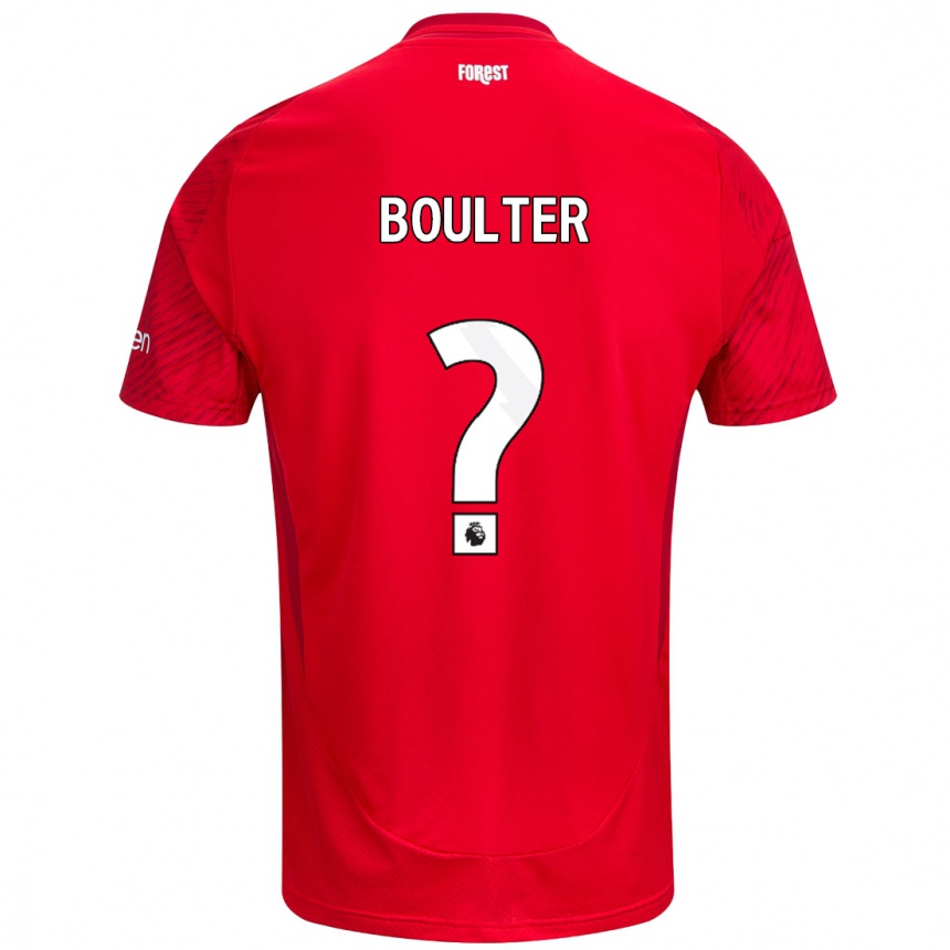 Niño Fútbol Camiseta Evan Boulter #0 Rojo Blanco 1ª Equipación 2024/25