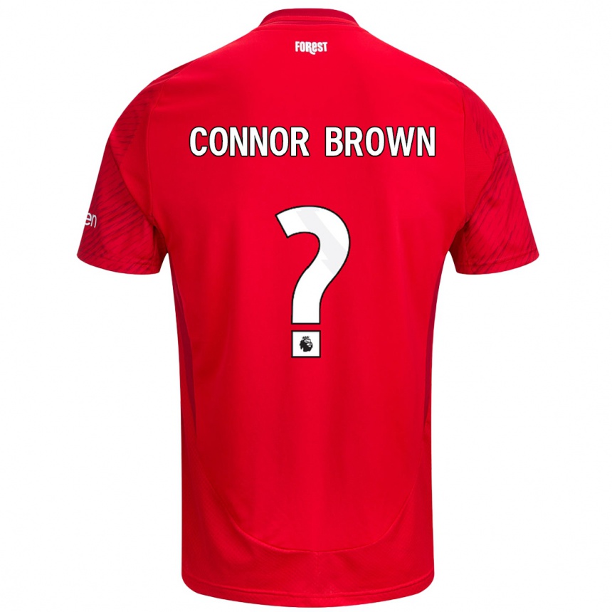 Niño Fútbol Camiseta Connor Brown #0 Rojo Blanco 1ª Equipación 2024/25