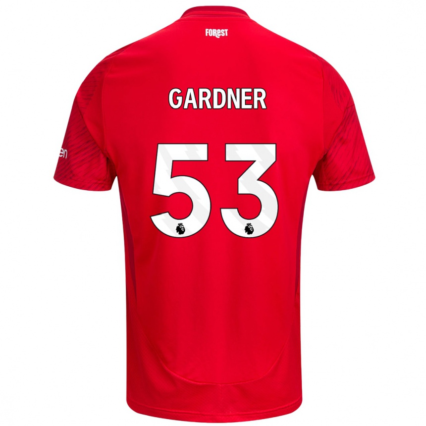 Niño Fútbol Camiseta Joe Gardner #53 Rojo Blanco 1ª Equipación 2024/25