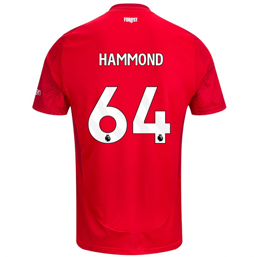 Niño Fútbol Camiseta Ben Hammond #64 Rojo Blanco 1ª Equipación 2024/25