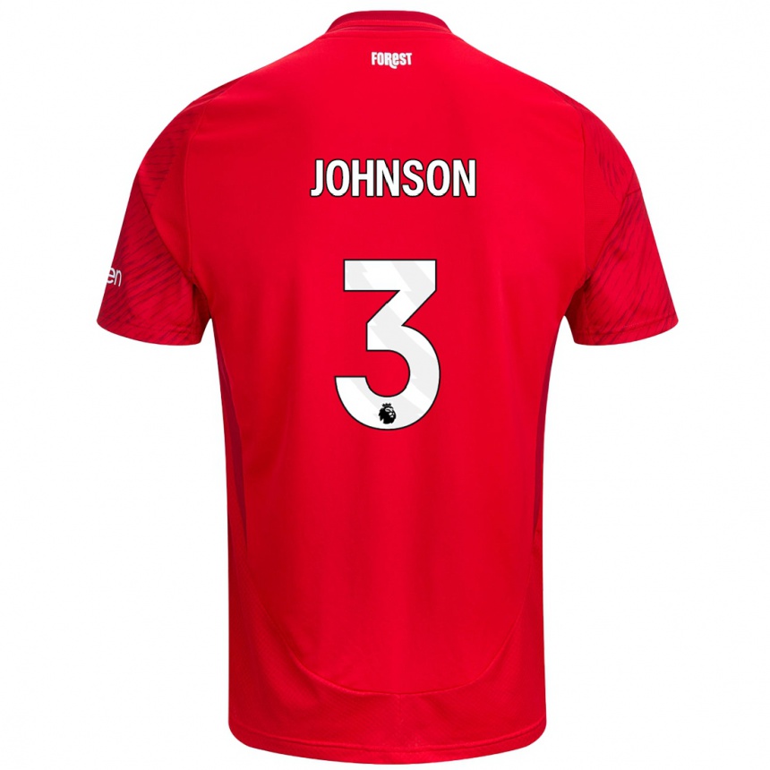 Niño Fútbol Camiseta Nat Johnson #3 Rojo Blanco 1ª Equipación 2024/25