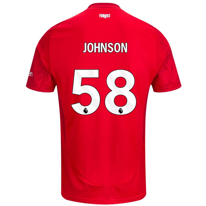 Niño Fútbol Camiseta Pharrell Johnson #58 Rojo Blanco 1ª Equipación 2024/25