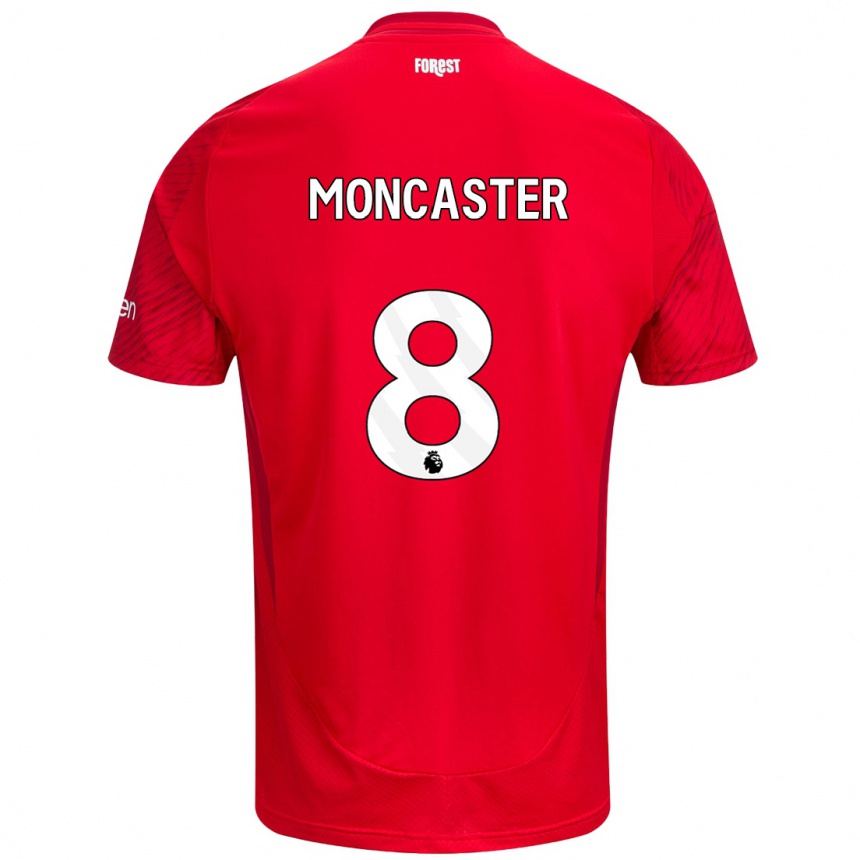 Niño Fútbol Camiseta Mai Moncaster #8 Rojo Blanco 1ª Equipación 2024/25