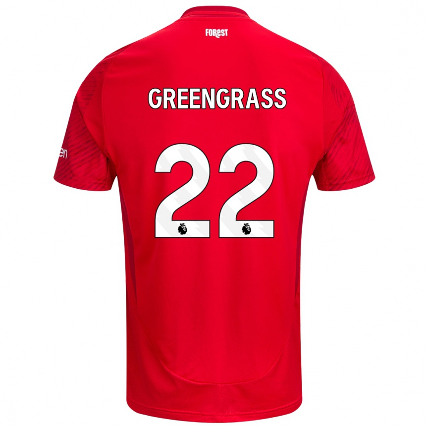 Niño Fútbol Camiseta Charlotte Greengrass #22 Rojo Blanco 1ª Equipación 2024/25