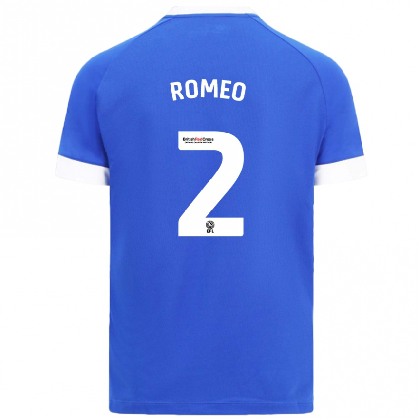 Niño Fútbol Camiseta Mahlon Romeo #2 Azul Cielo 1ª Equipación 2024/25