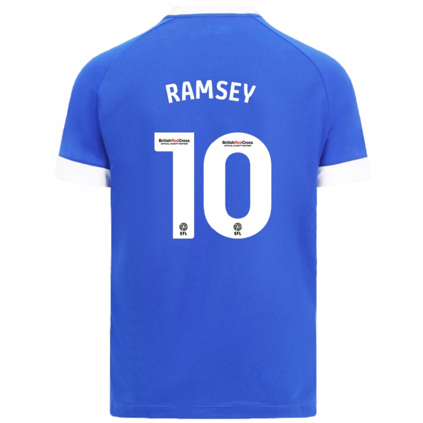 Niño Fútbol Camiseta Aaron Ramsey #10 Azul Cielo 1ª Equipación 2024/25