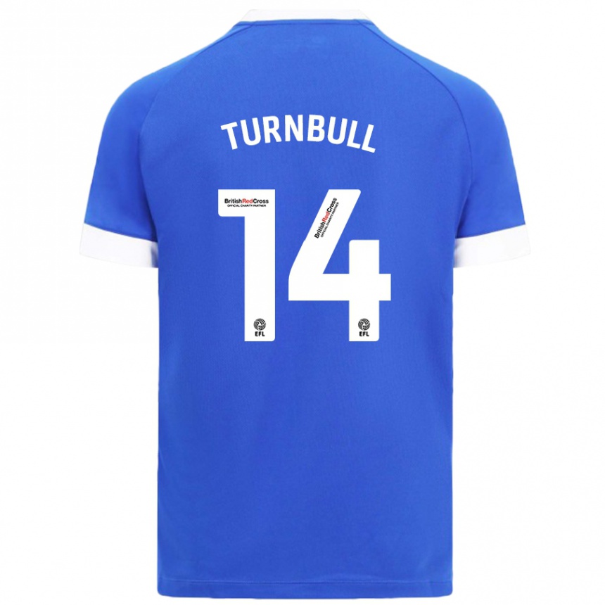 Niño Fútbol Camiseta David Turnbull #14 Azul Cielo 1ª Equipación 2024/25