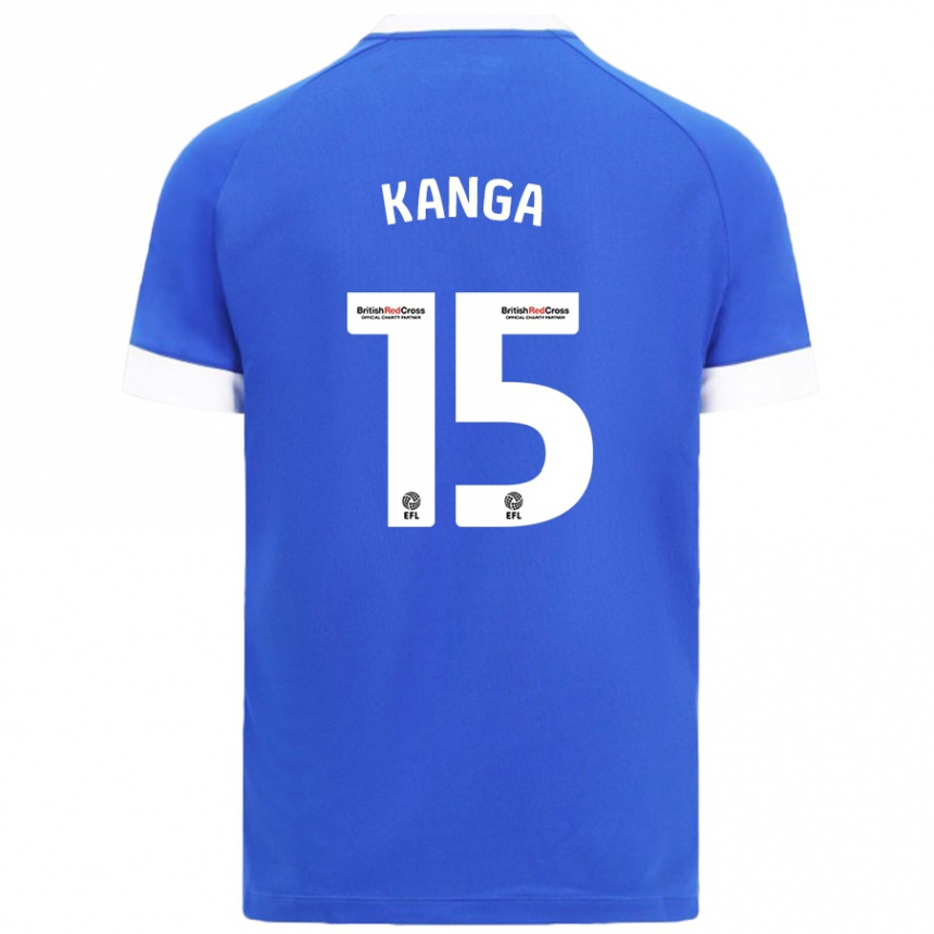 Niño Fútbol Camiseta Wilfried Kanga #15 Azul Cielo 1ª Equipación 2024/25