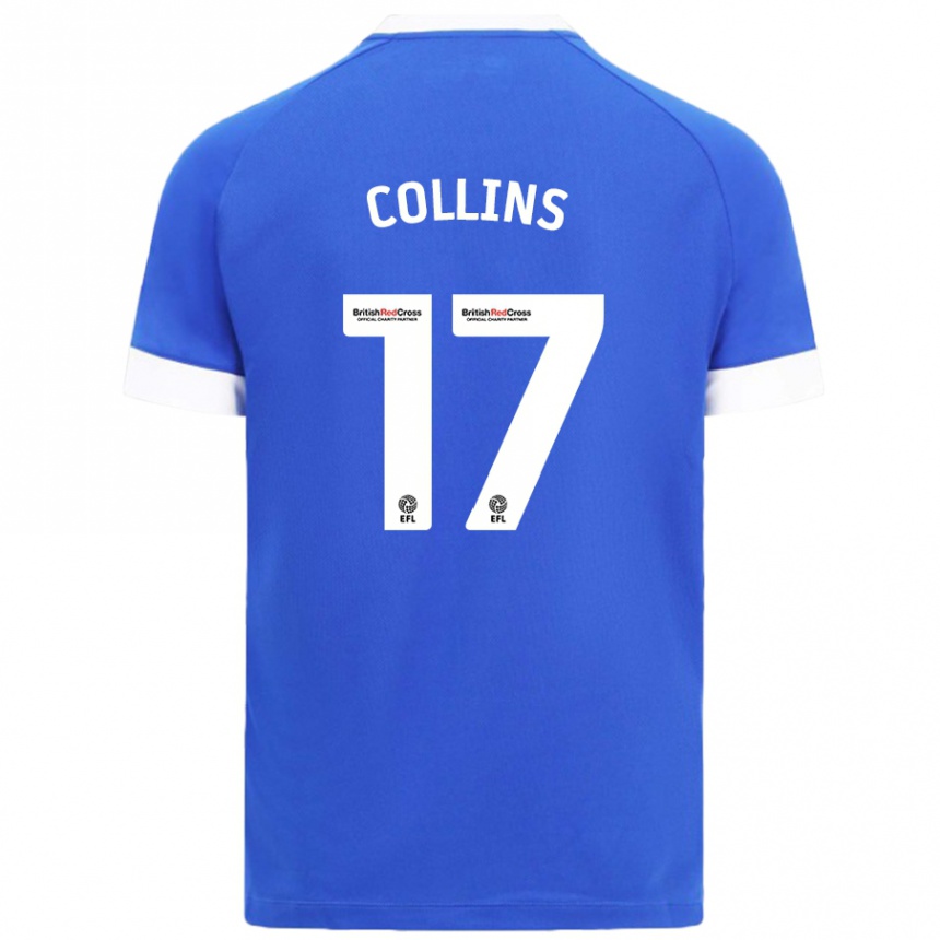 Niño Fútbol Camiseta Jamilu Collins #17 Azul Cielo 1ª Equipación 2024/25