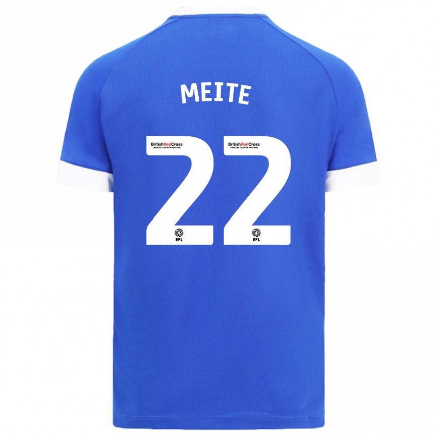 Niño Fútbol Camiseta Yakou Méïté #22 Azul Cielo 1ª Equipación 2024/25