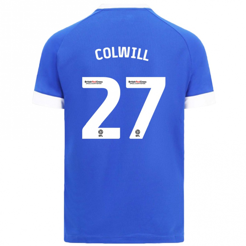 Niño Fútbol Camiseta Rubin Colwill #27 Azul Cielo 1ª Equipación 2024/25