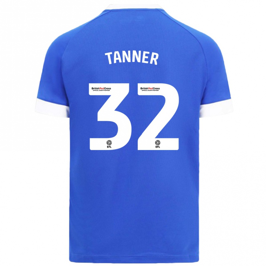 Niño Fútbol Camiseta Ollie Tanner #32 Azul Cielo 1ª Equipación 2024/25