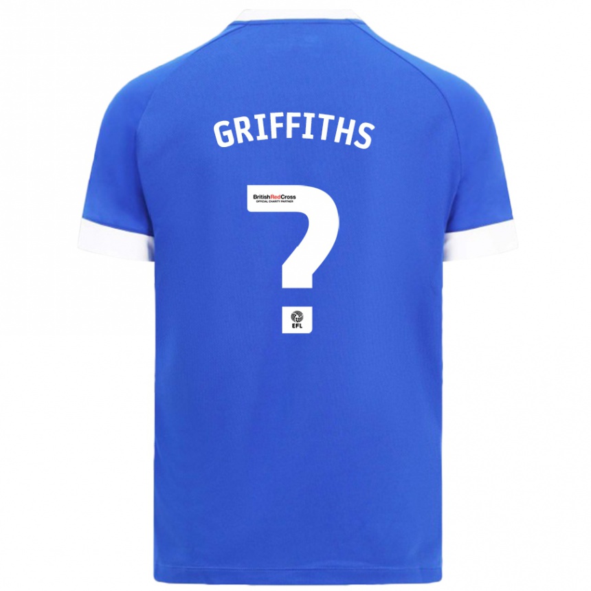 Niño Fútbol Camiseta Ewan Griffiths #0 Azul Cielo 1ª Equipación 2024/25