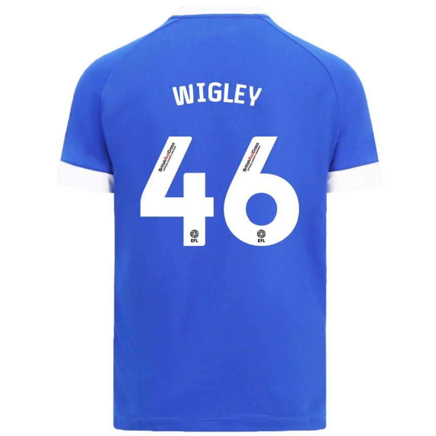 Niño Fútbol Camiseta Morgan Wigley #46 Azul Cielo 1ª Equipación 2024/25