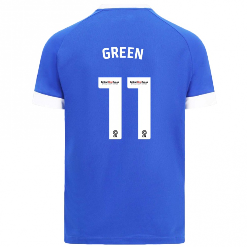 Niño Fútbol Camiseta Danielle Green #11 Azul Cielo 1ª Equipación 2024/25