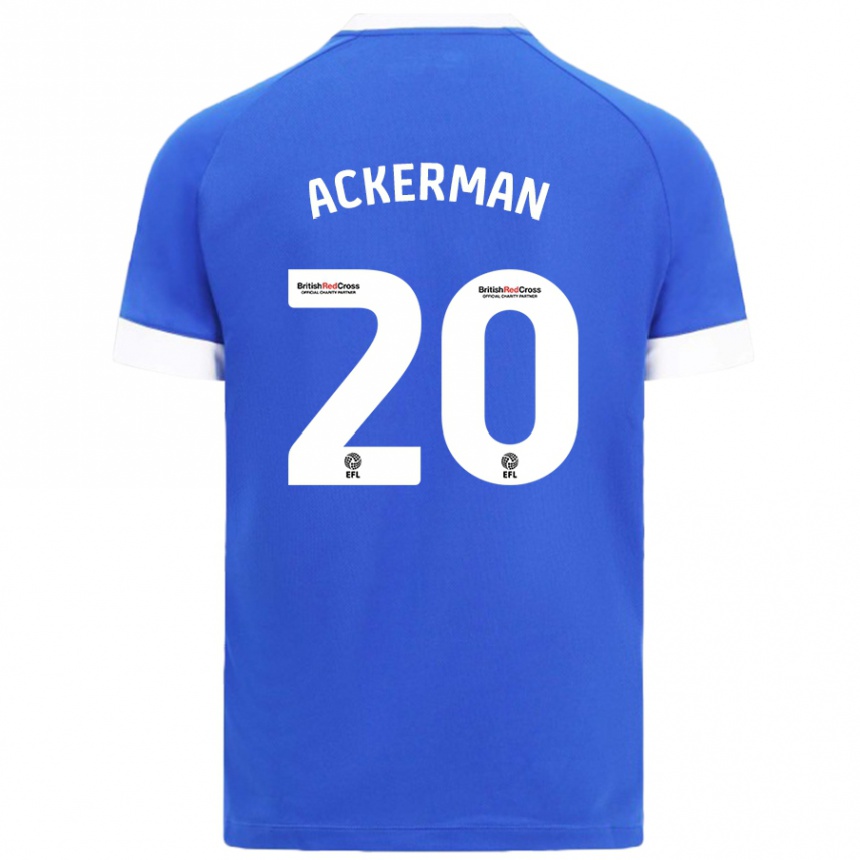 Niño Fútbol Camiseta Mali Ackerman #20 Azul Cielo 1ª Equipación 2024/25