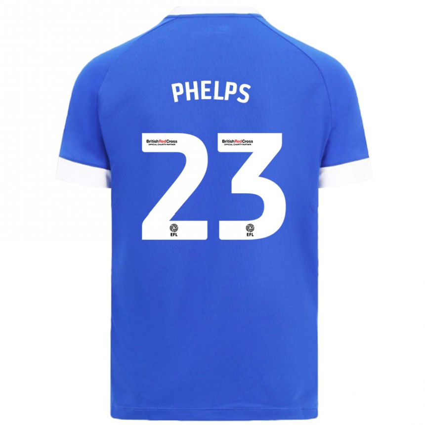 Niño Fútbol Camiseta Anna Phelps #23 Azul Cielo 1ª Equipación 2024/25