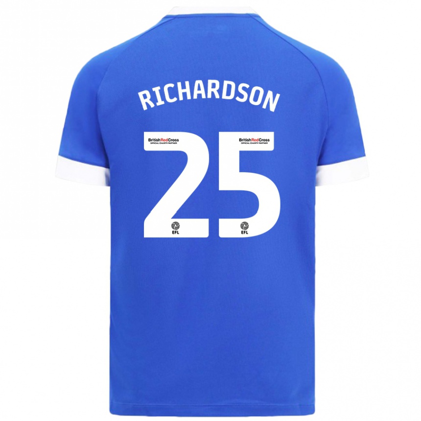 Niño Fútbol Camiseta Tija Richardson #25 Azul Cielo 1ª Equipación 2024/25