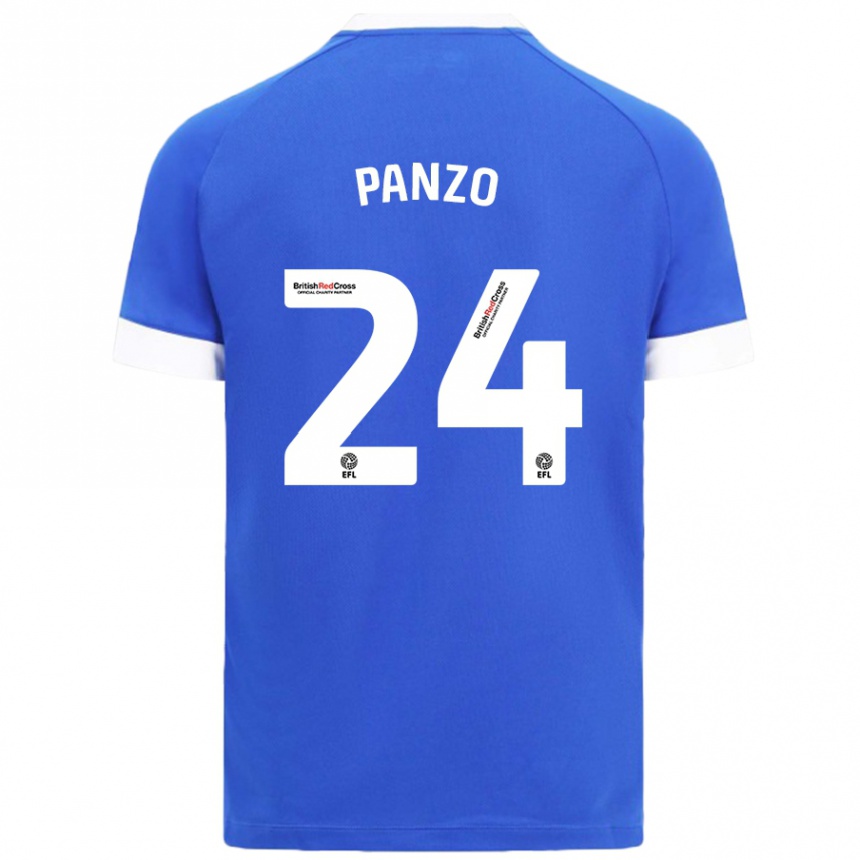 Niño Fútbol Camiseta Jonathan Panzo #24 Azul Cielo 1ª Equipación 2024/25