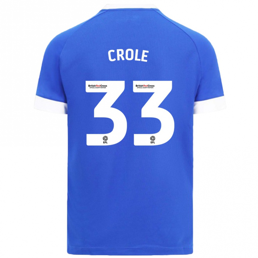 Niño Fútbol Camiseta James Crole #33 Azul Cielo 1ª Equipación 2024/25