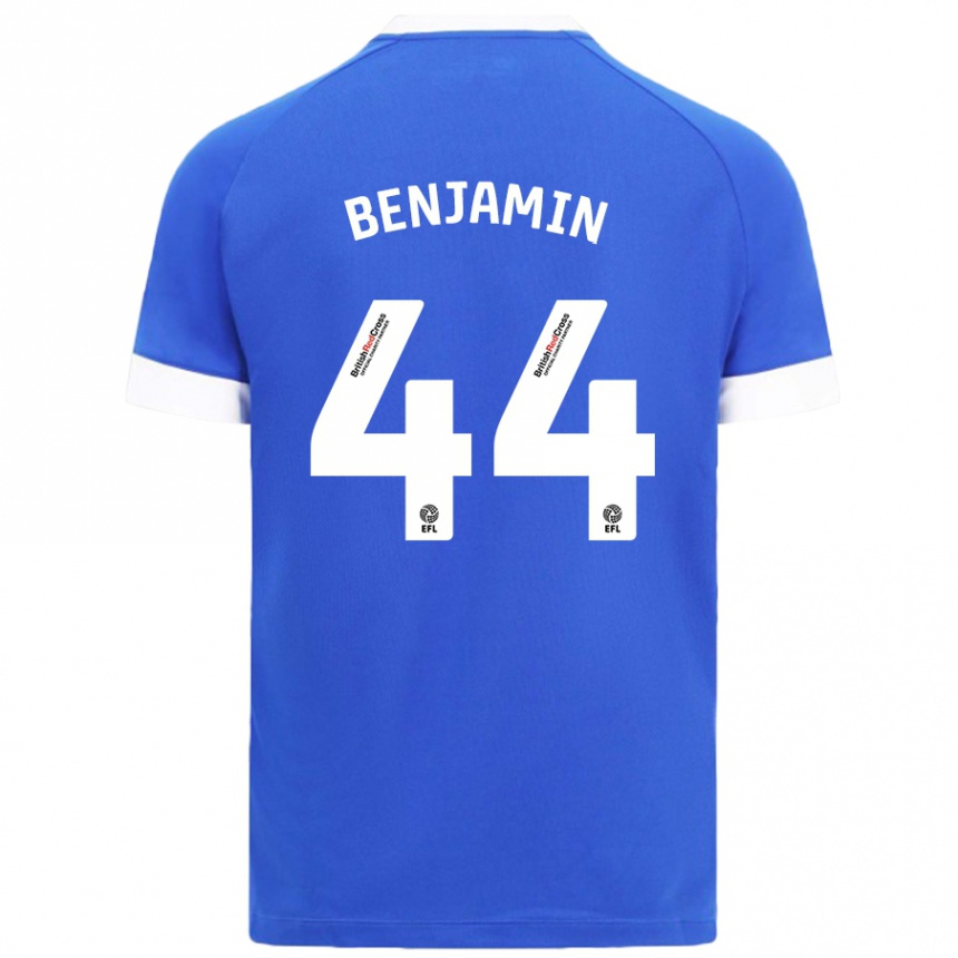 Niño Fútbol Camiseta Xavier Benjamin #44 Azul Cielo 1ª Equipación 2024/25