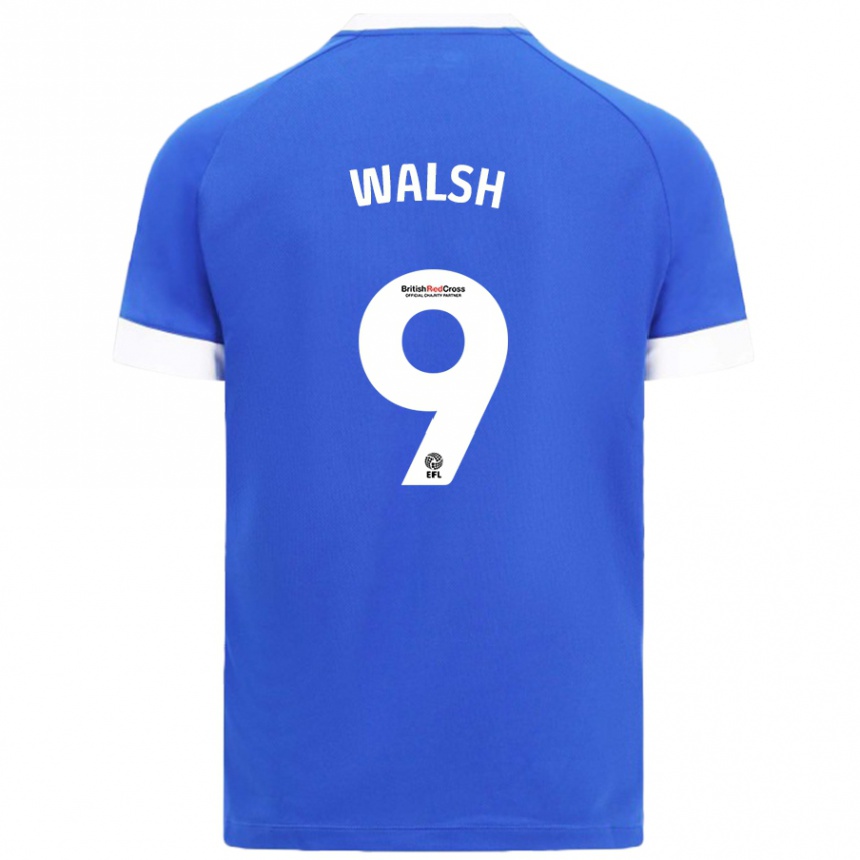 Niño Fútbol Camiseta Catherine Walsh #9 Azul Cielo 1ª Equipación 2024/25