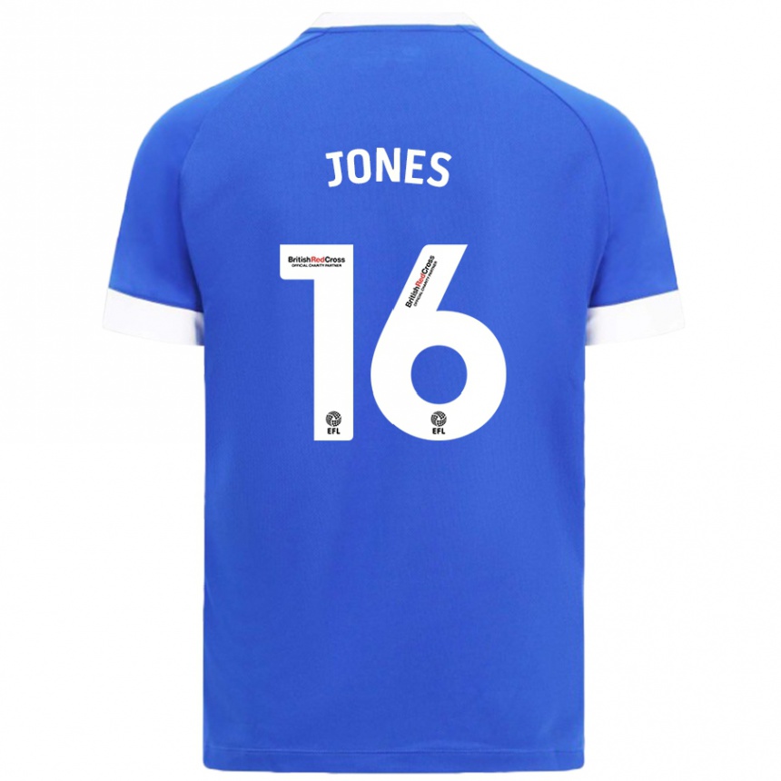 Niño Fútbol Camiseta Ellie Jones #16 Azul Cielo 1ª Equipación 2024/25