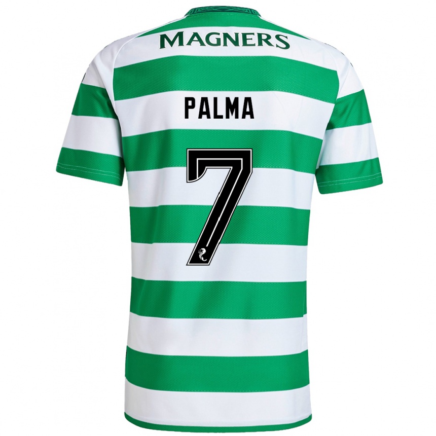 Niño Fútbol Camiseta Luis Palma #7 Verde Blanco 1ª Equipación 2024/25