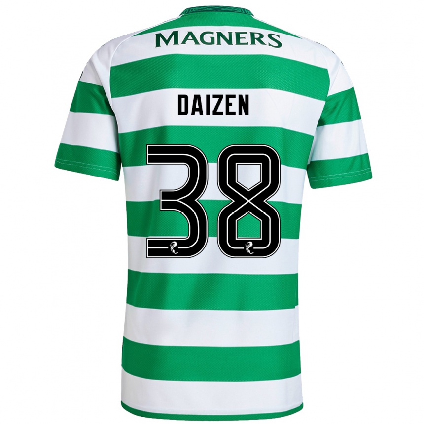 Niño Fútbol Camiseta Daizen Maeda #38 Verde Blanco 1ª Equipación 2024/25