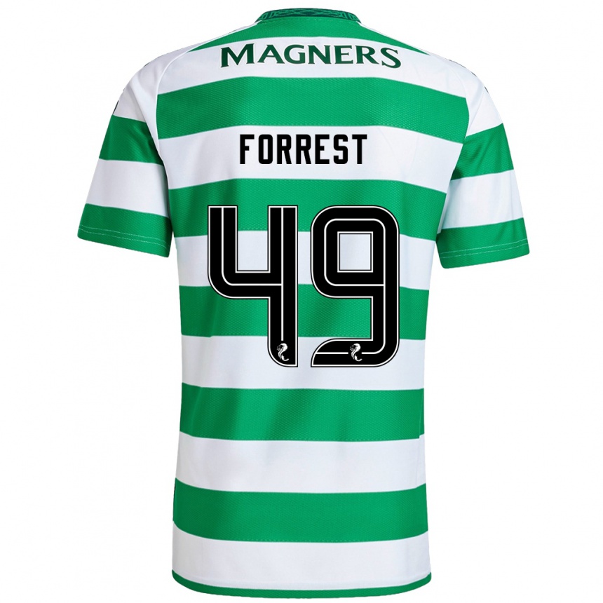 Niño Fútbol Camiseta James Forrest #49 Verde Blanco 1ª Equipación 2024/25