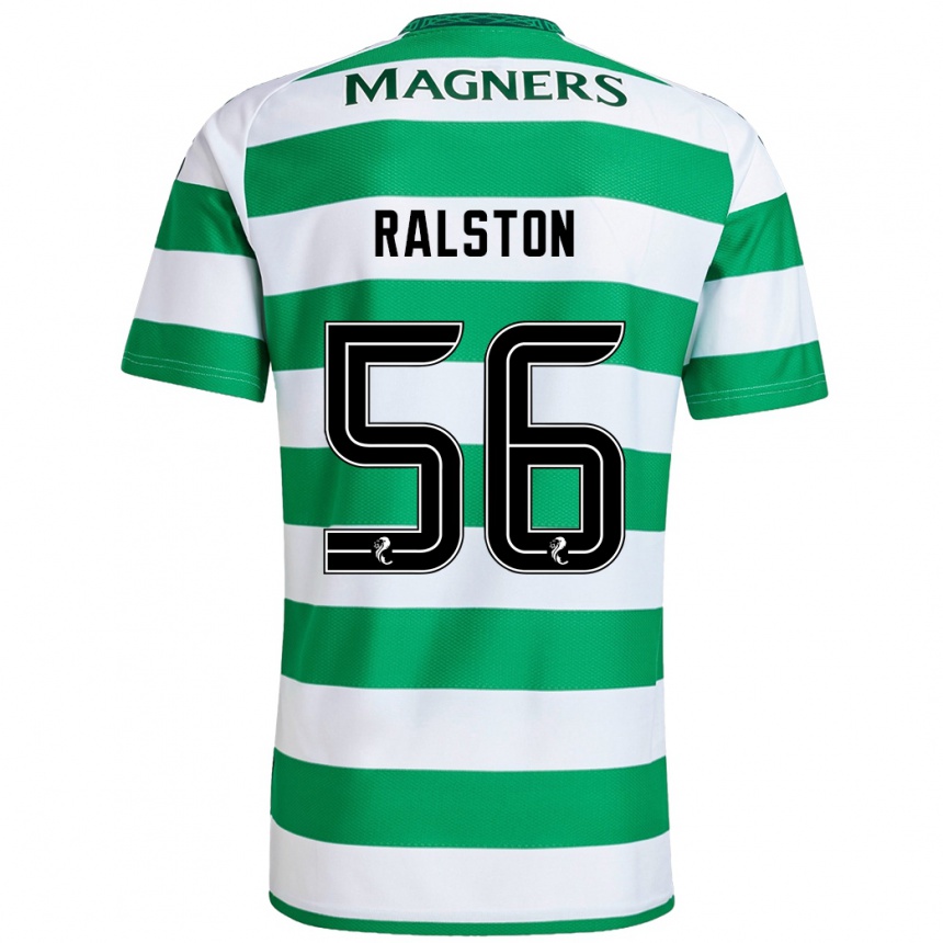 Niño Fútbol Camiseta Anthony Ralston #56 Verde Blanco 1ª Equipación 2024/25