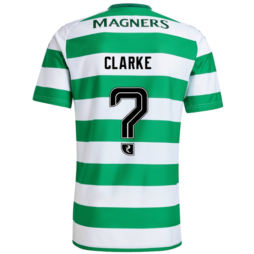 Niño Fútbol Camiseta Josh Clarke #0 Verde Blanco 1ª Equipación 2024/25