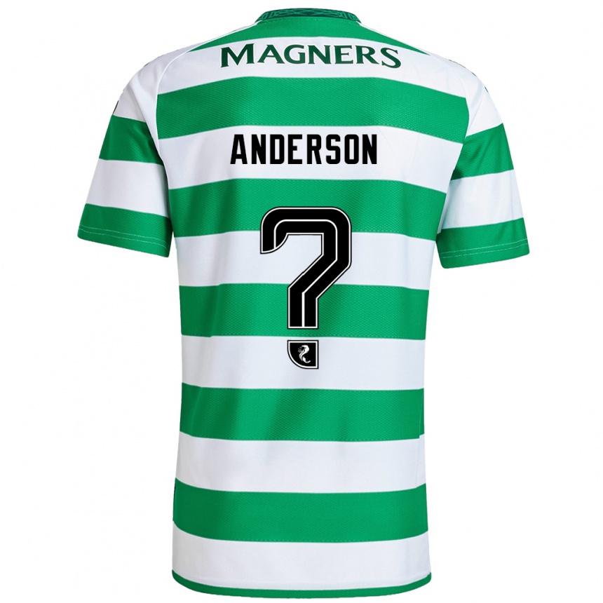 Niño Fútbol Camiseta Matthew Anderson #0 Verde Blanco 1ª Equipación 2024/25