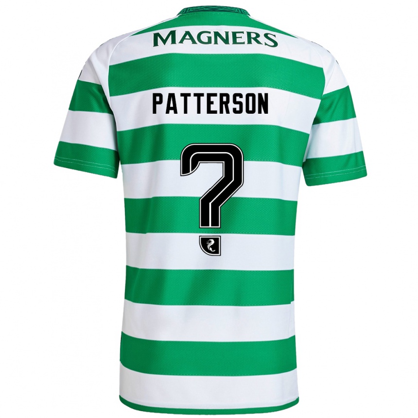 Niño Fútbol Camiseta Cameron Patterson #0 Verde Blanco 1ª Equipación 2024/25