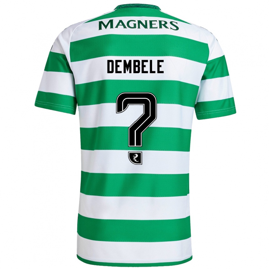 Niño Fútbol Camiseta Hassan Dembele #0 Verde Blanco 1ª Equipación 2024/25