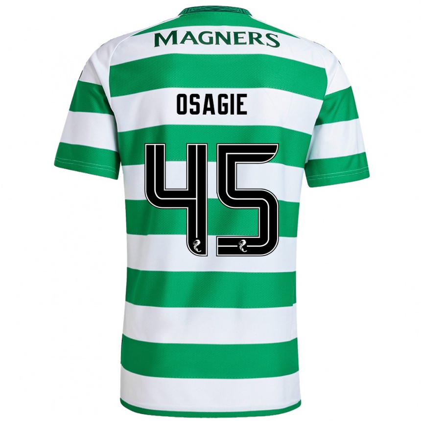 Niño Fútbol Camiseta Justin Osagie #45 Verde Blanco 1ª Equipación 2024/25