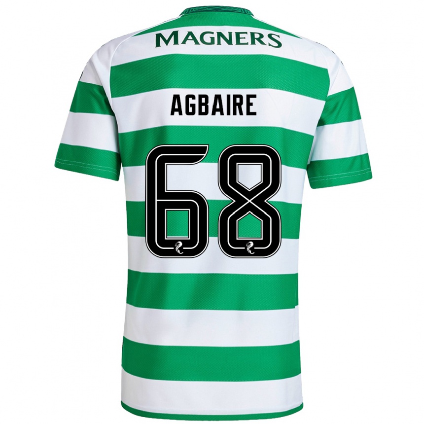 Niño Fútbol Camiseta Lenny Agbaire #68 Verde Blanco 1ª Equipación 2024/25