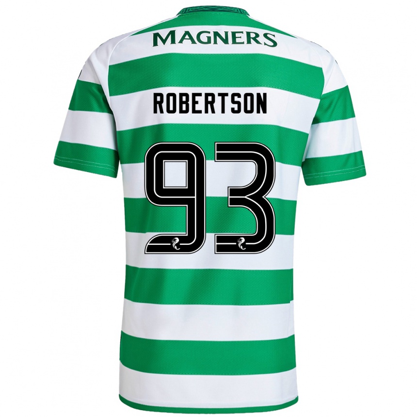 Niño Fútbol Camiseta Mitchell Robertson #93 Verde Blanco 1ª Equipación 2024/25