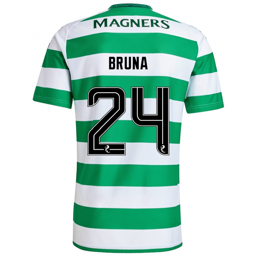 Niño Fútbol Camiseta Bruna Lourenço #24 Verde Blanco 1ª Equipación 2024/25