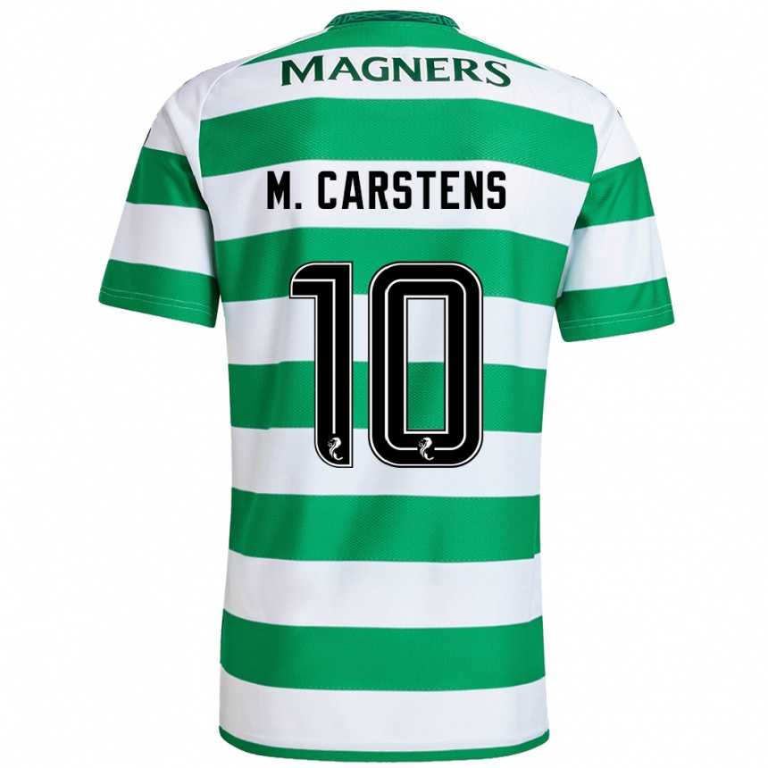 Niño Fútbol Camiseta Mathilde Carstens #10 Verde Blanco 1ª Equipación 2024/25