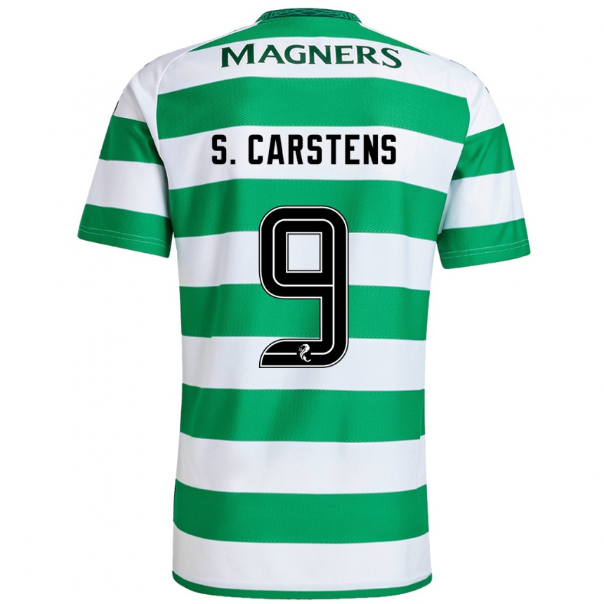 Niño Fútbol Camiseta Signe Carstens #9 Verde Blanco 1ª Equipación 2024/25